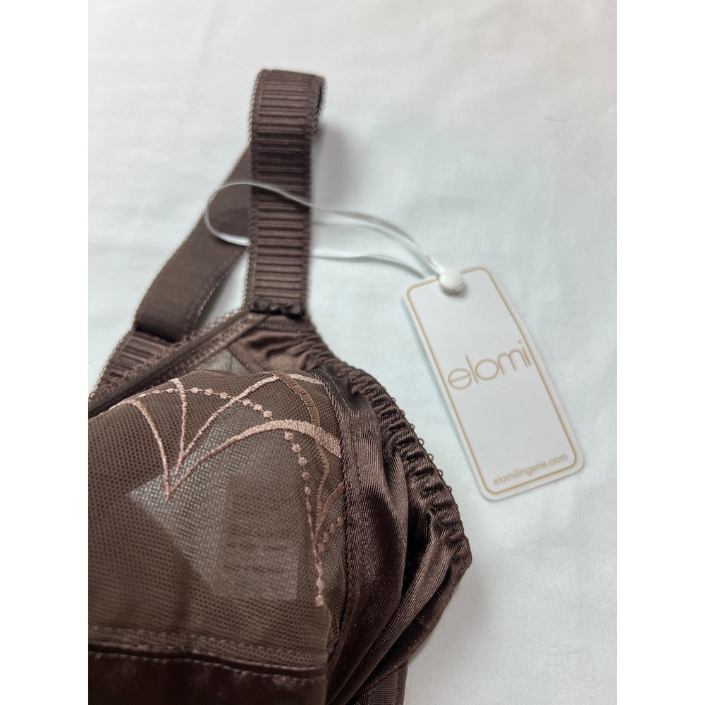Elomi Cate Bra Women 42K Brown Underwire Embroidery EL4030PCN Full Coverage G29 - Picture 4 of 15